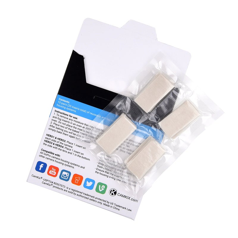 CamKix Anti-Fog Inserts compatible with Hero 4 Black, Silver, 3+, 3, 2, 1 and Other Camera and Housing Systems â€“ 20 Pack Reusable Moisture Removing Inserts - Image 4